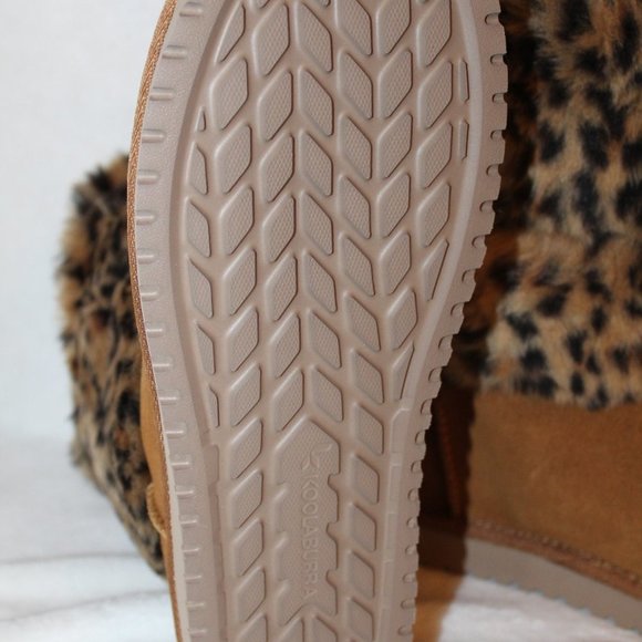 UGG KOOLABURRA NEW SUEDE LEOPARD FUR BOOT CHESTNUT - Picture 5 of 8